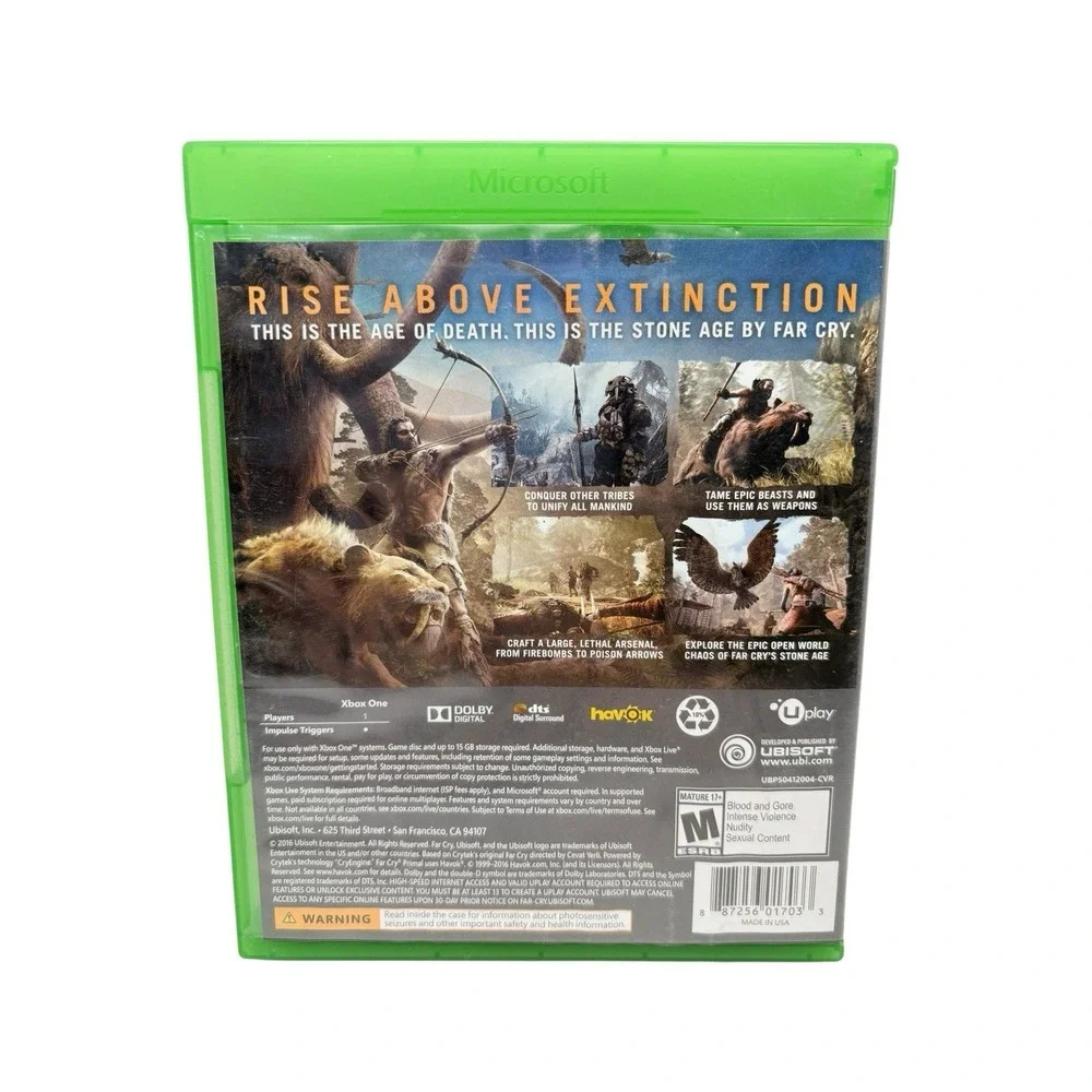 Far Cry Primal Xbox One Complete CIB – Tested & Working –‎ Includes Mammoth